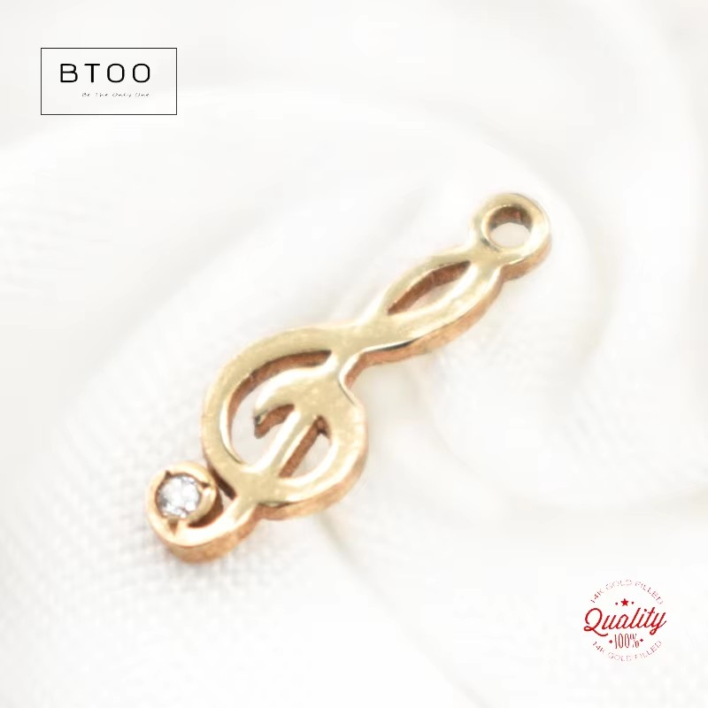 Jewelry Making Notes - Jimat Catatan Musik Terisi Emas 14K