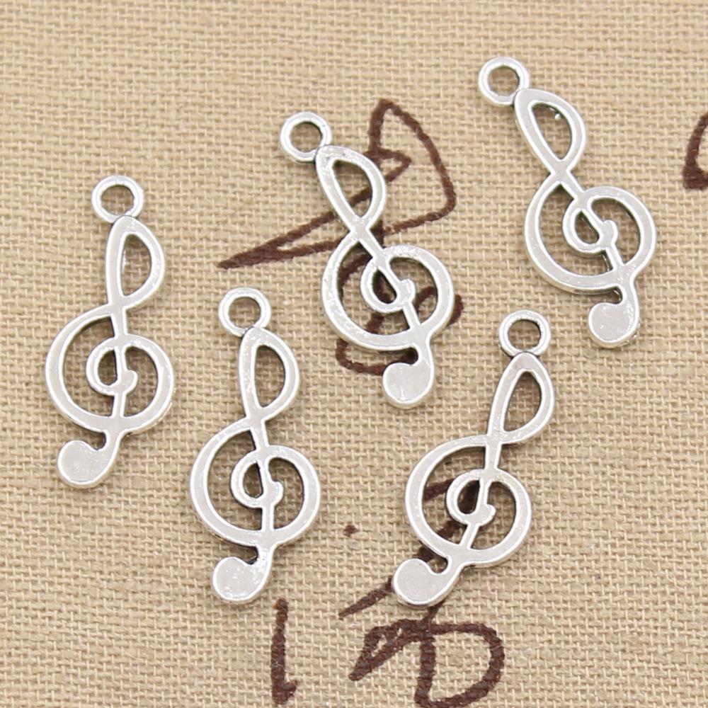 Jewelry Making Notes - 30Pcs Pesona Catatan Musik 26X10Mm Perunggu