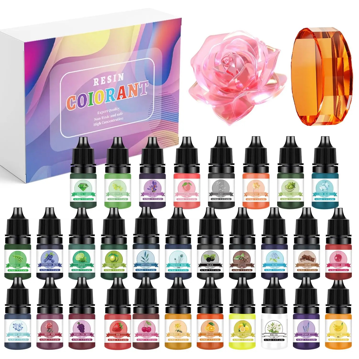 Jewelry Making Uv Resin Kit - 30 Warna 5ml Kit Pigmen Resin