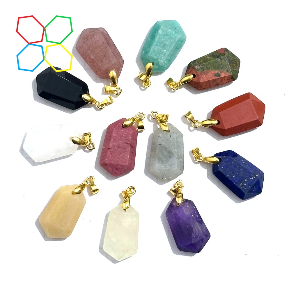Jewelry Making Amazon - 10 Buah Liontin Batu Amazon Lapis