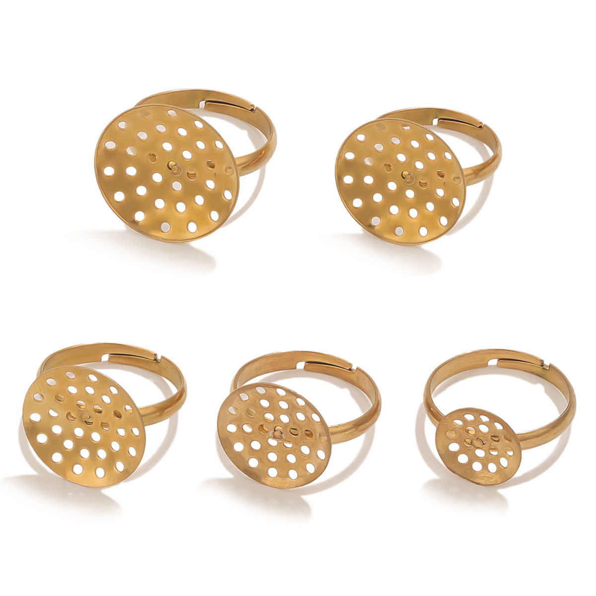 Ring Blank Adjustable - 10 Buah/Lot Dasar Cincin Baja Tahan