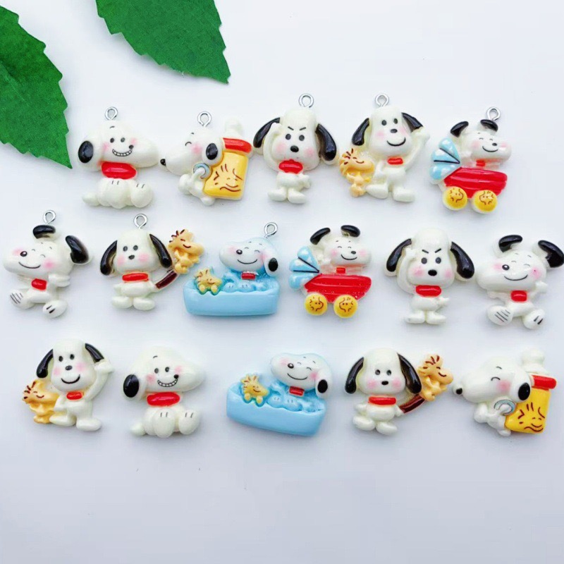 Jewelry Making Factory - 12 buah liontin anjing kartun resin,