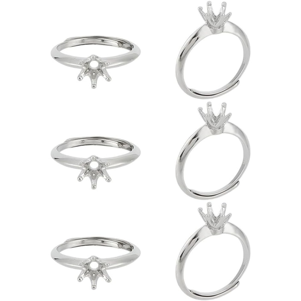 Ring Blank Adjustable - 6 Buah Basis Cincin Kuningan Pengaturan