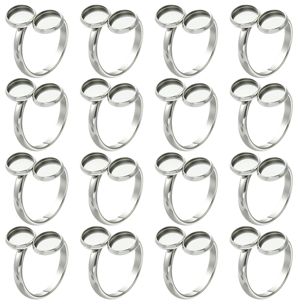 Ring Blank Adjustable - 16 Buah Cincin Dasar Kosong 18mm