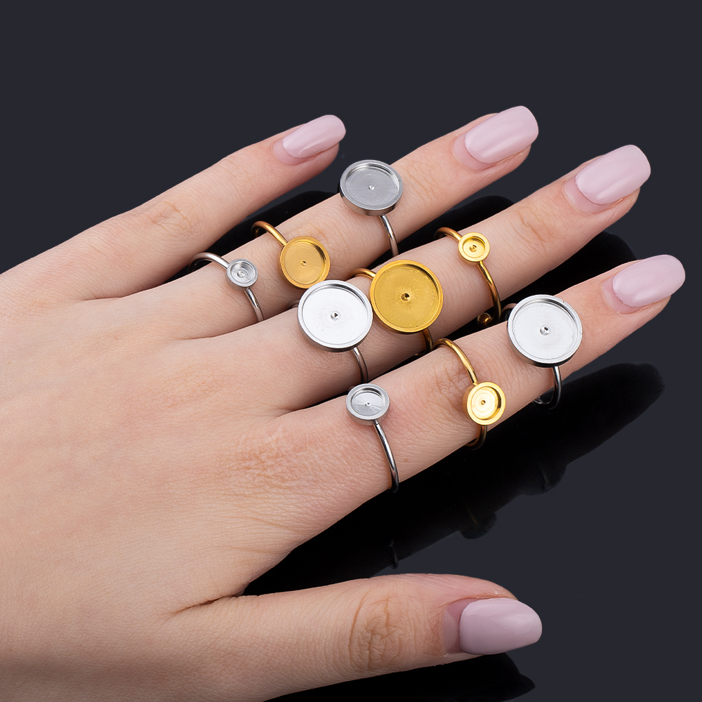Ring Blank Adjustable - 10 Buah Pengaturan Cincin Jari Terbuka