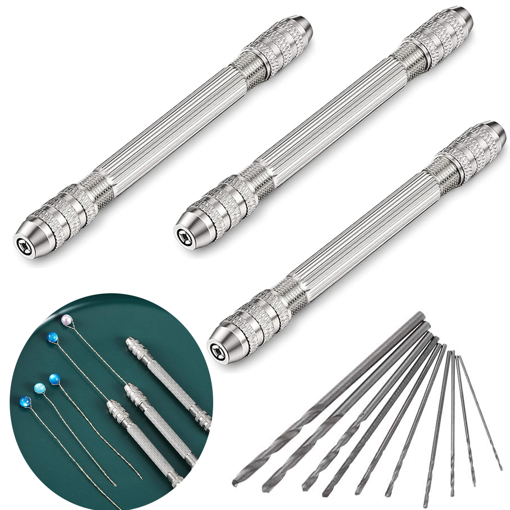 Jewelry Making Rotary Tool - Alat Bor Tangan Dua Kepala, 0.8-3.0mm,