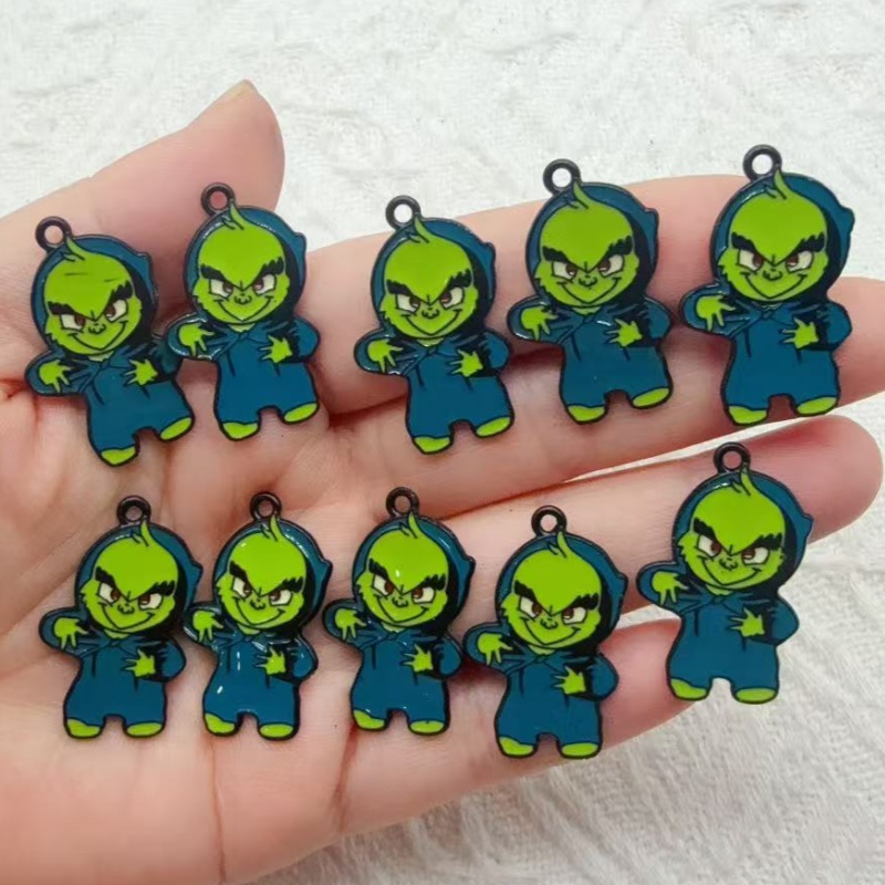 Jewelry Making Factory - 10 buah liontin Natal kartun berbahan