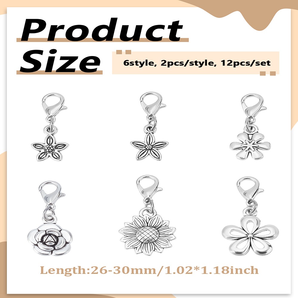 12 Buah Dekorasi Liontin Padua - Lobster Clasp Silver ulasan dan harga