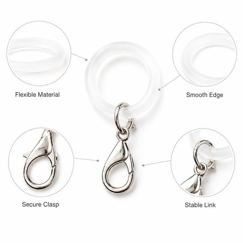 5/10 Buah Cincin Pegangan Payu - Lobster Clasp Silver ulasan dan harga