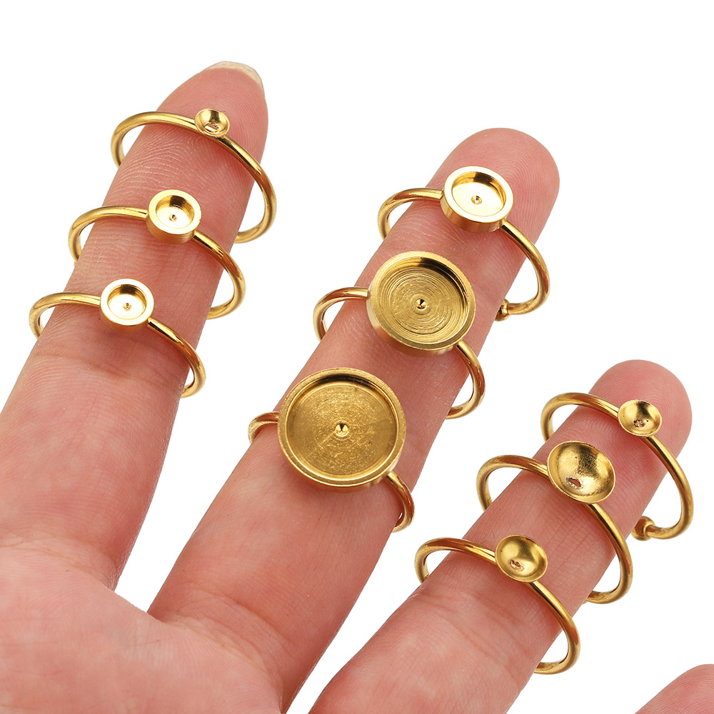 10pcs Cincin Baja Anti Karat B - Ring Blank Adjustable ulasan dan harga