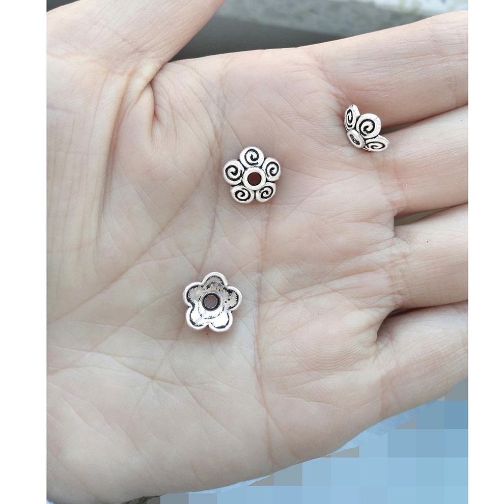Aksesoris Perhiasan Perak, Tut - Bead Cap Flower ulasan dan harga