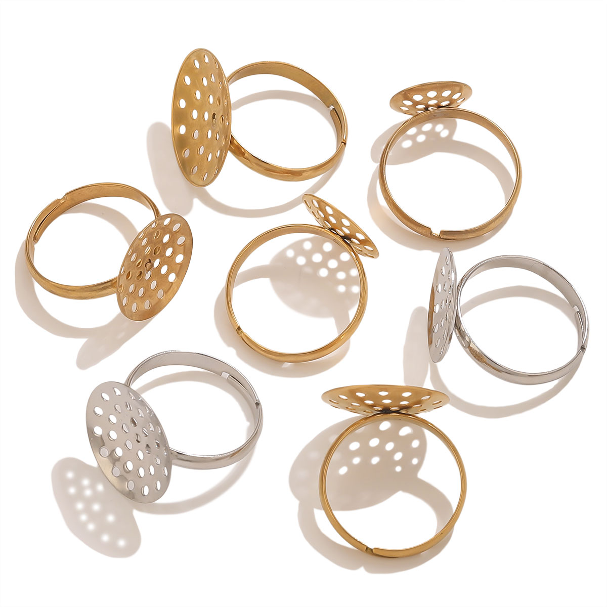 10 Buah/Lot Dasar Cincin Baja  - Ring Blank Adjustable ulasan dan harga
