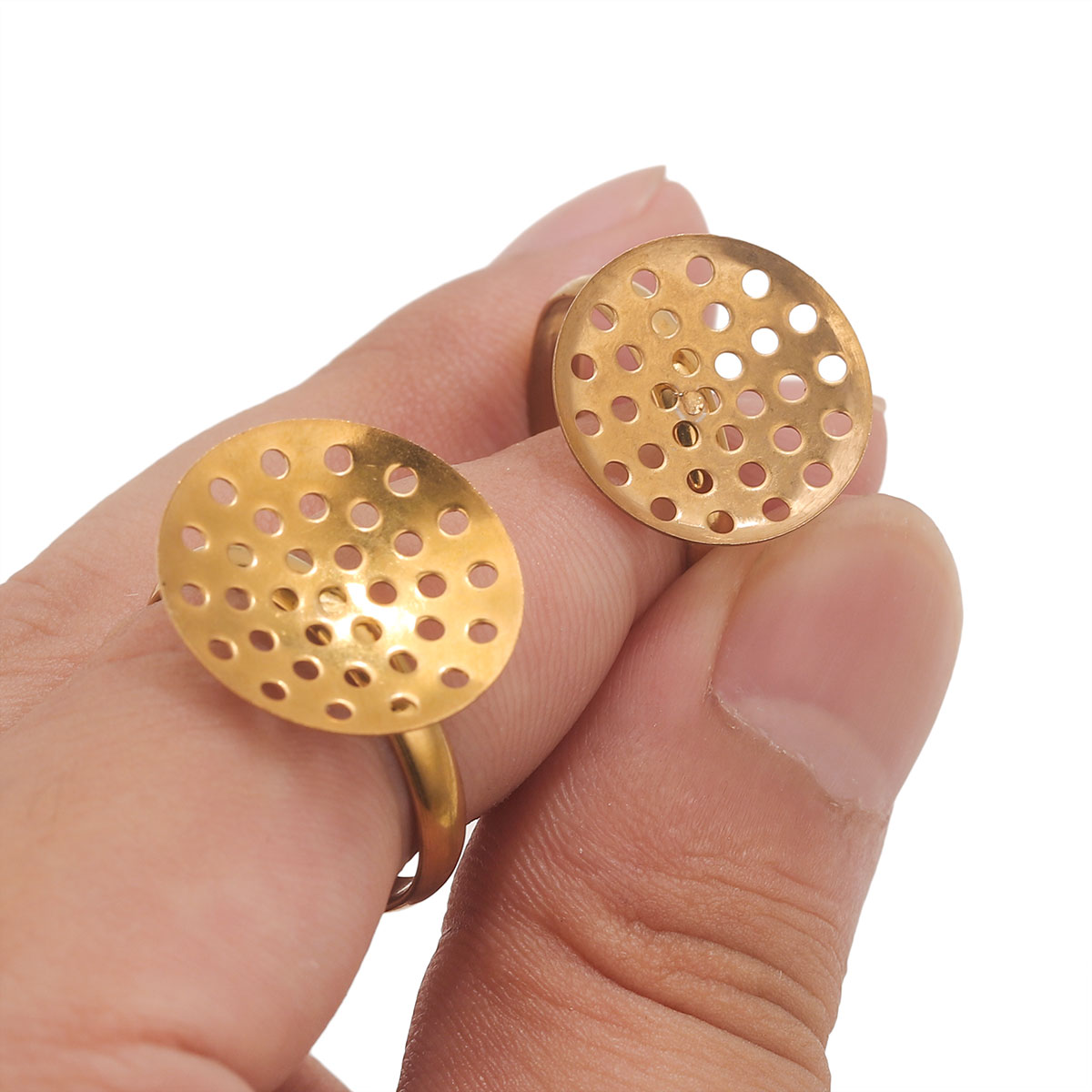 10 Buah/Lot Dasar Cincin Baja  - Ring Blank Adjustable ulasan dan harga