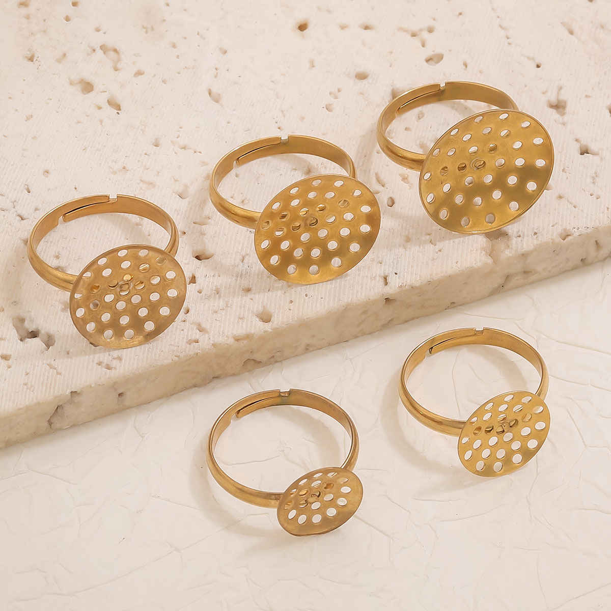 10 Buah/Lot Dasar Cincin Baja  - Ring Blank Adjustable ulasan dan harga