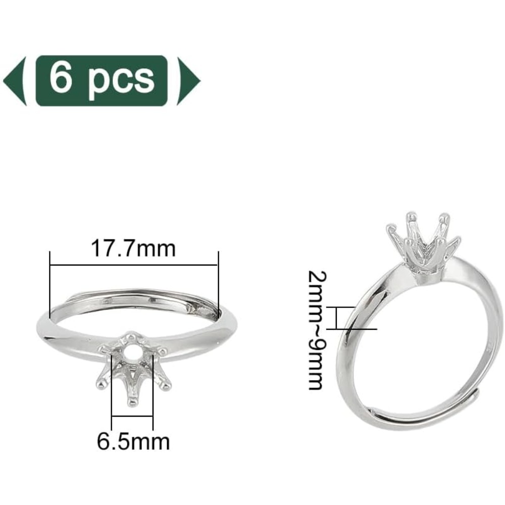 6 Buah Basis Cincin Kuningan P - Ring Blank Adjustable ulasan dan harga