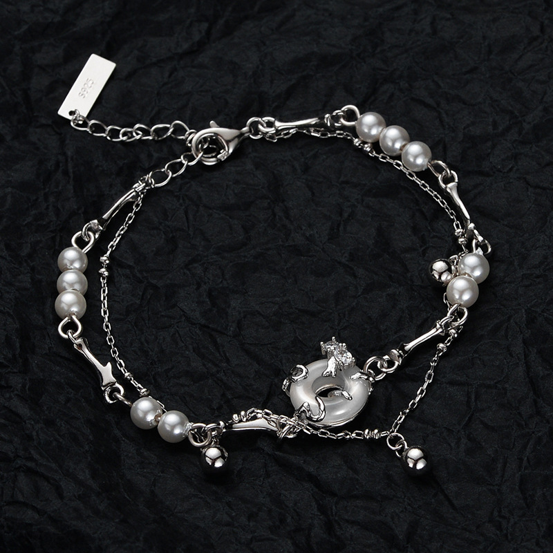 Gelang rantai ganda perhiasan  - Lobster Clasp Silver ulasan dan harga