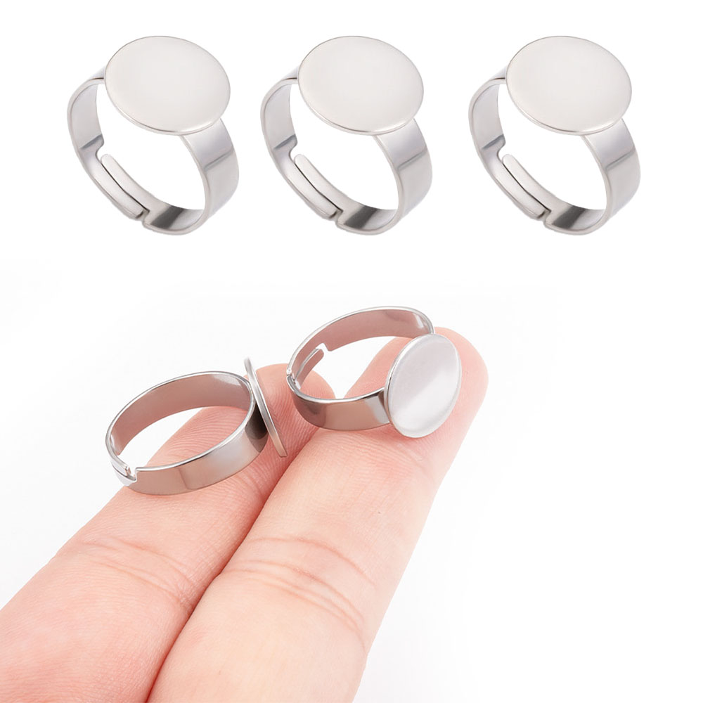 10 Buah Cincin Baja Tahan Kara - Ring Blank Adjustable ulasan dan harga