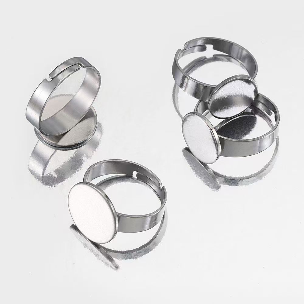 10 Buah Cincin Baja Tahan Kara - Ring Blank Adjustable ulasan dan harga
