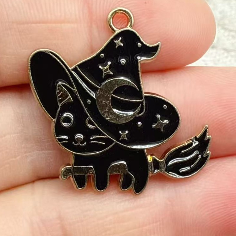 10pcs Liontin Kucing Hitam Ena - Jewelry Making Factory ulasan dan harga