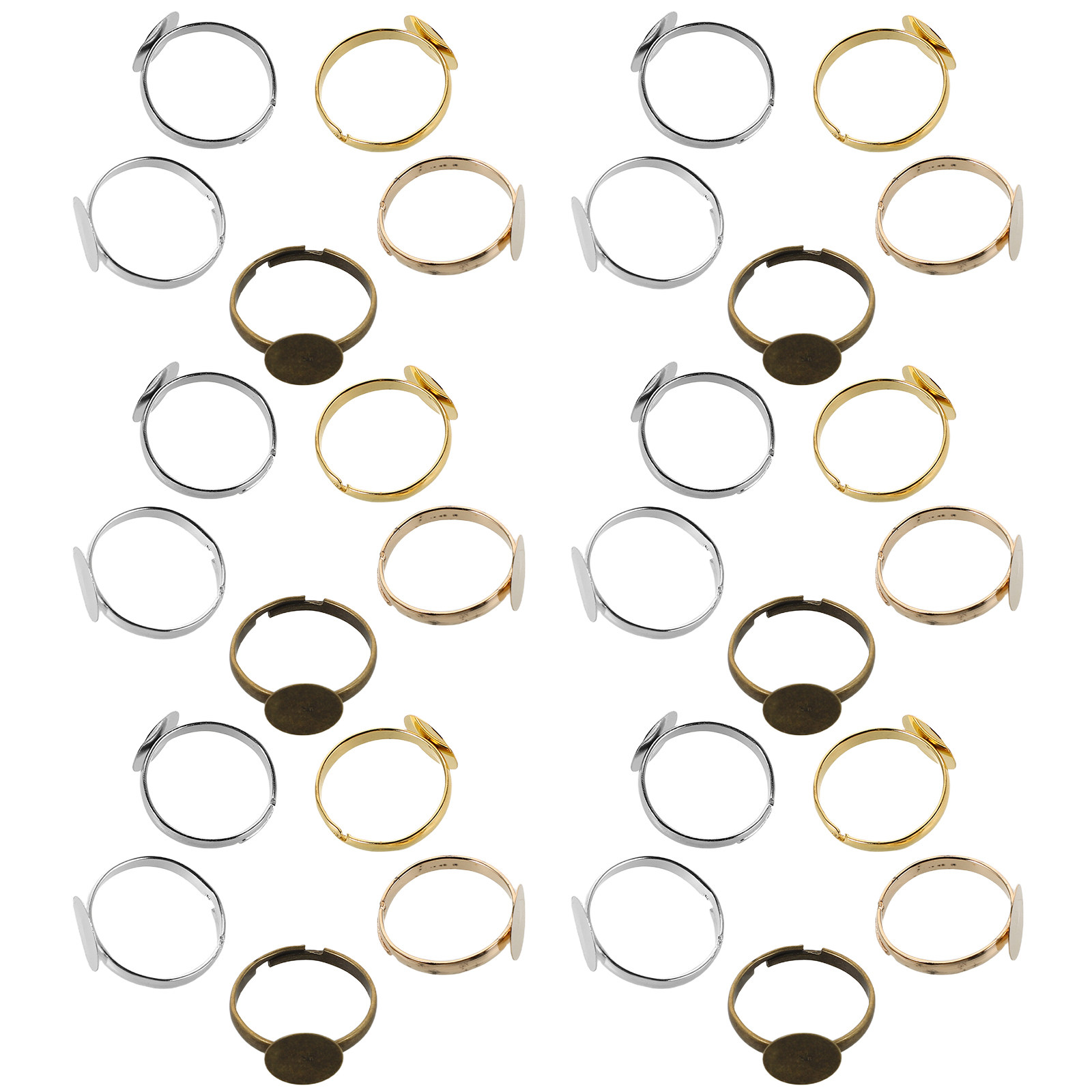 100Pcs Alas Cincin Cabochon Lo - Ring Blank Adjustable ulasan dan harga