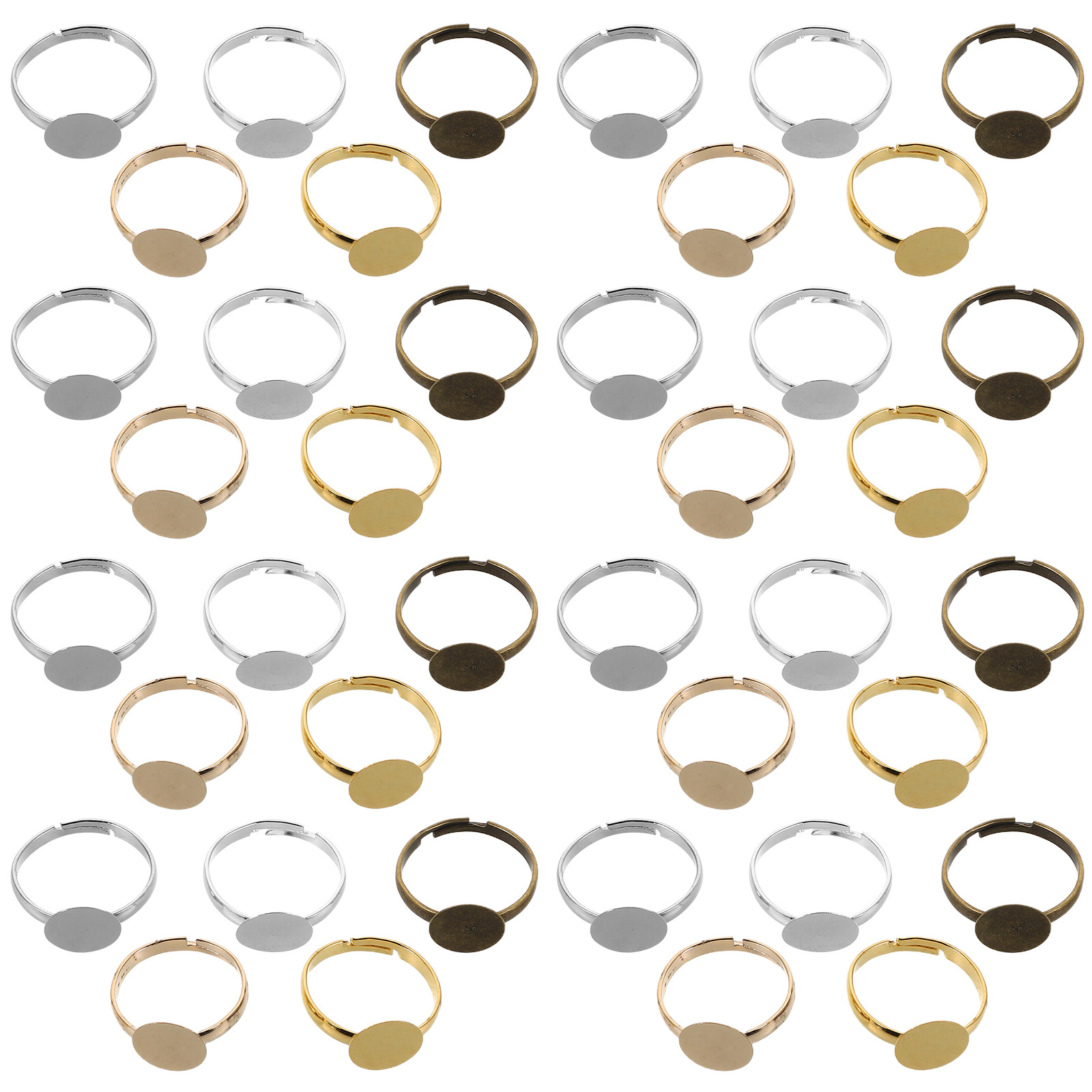 100Pcs Alas Cincin Cabochon Lo - Ring Blank Adjustable ulasan dan harga