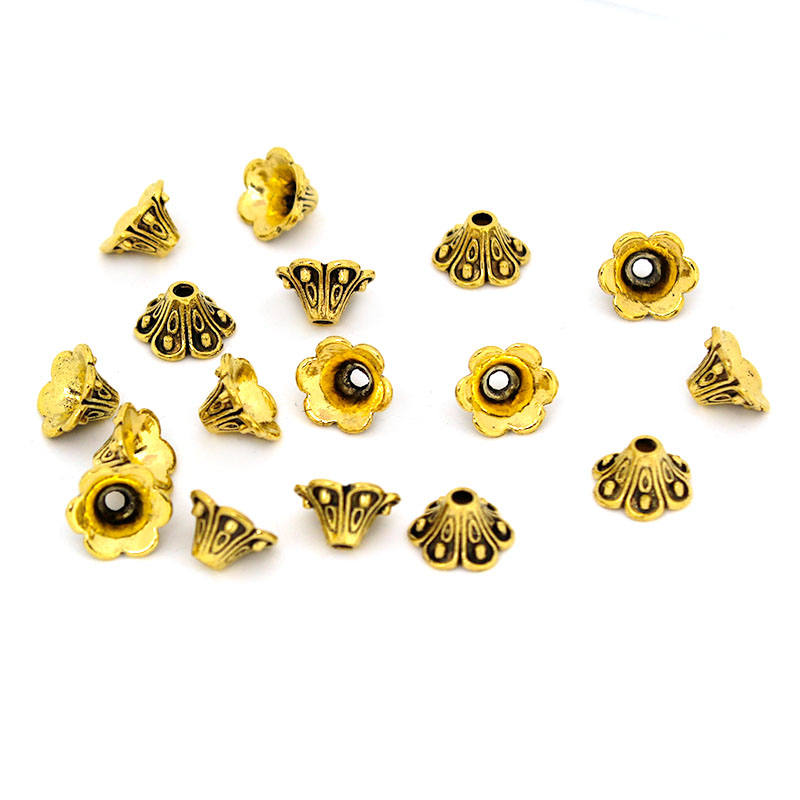 30 Buah Topi Manik Bunga Perak - Bead Cap Flower ulasan dan harga