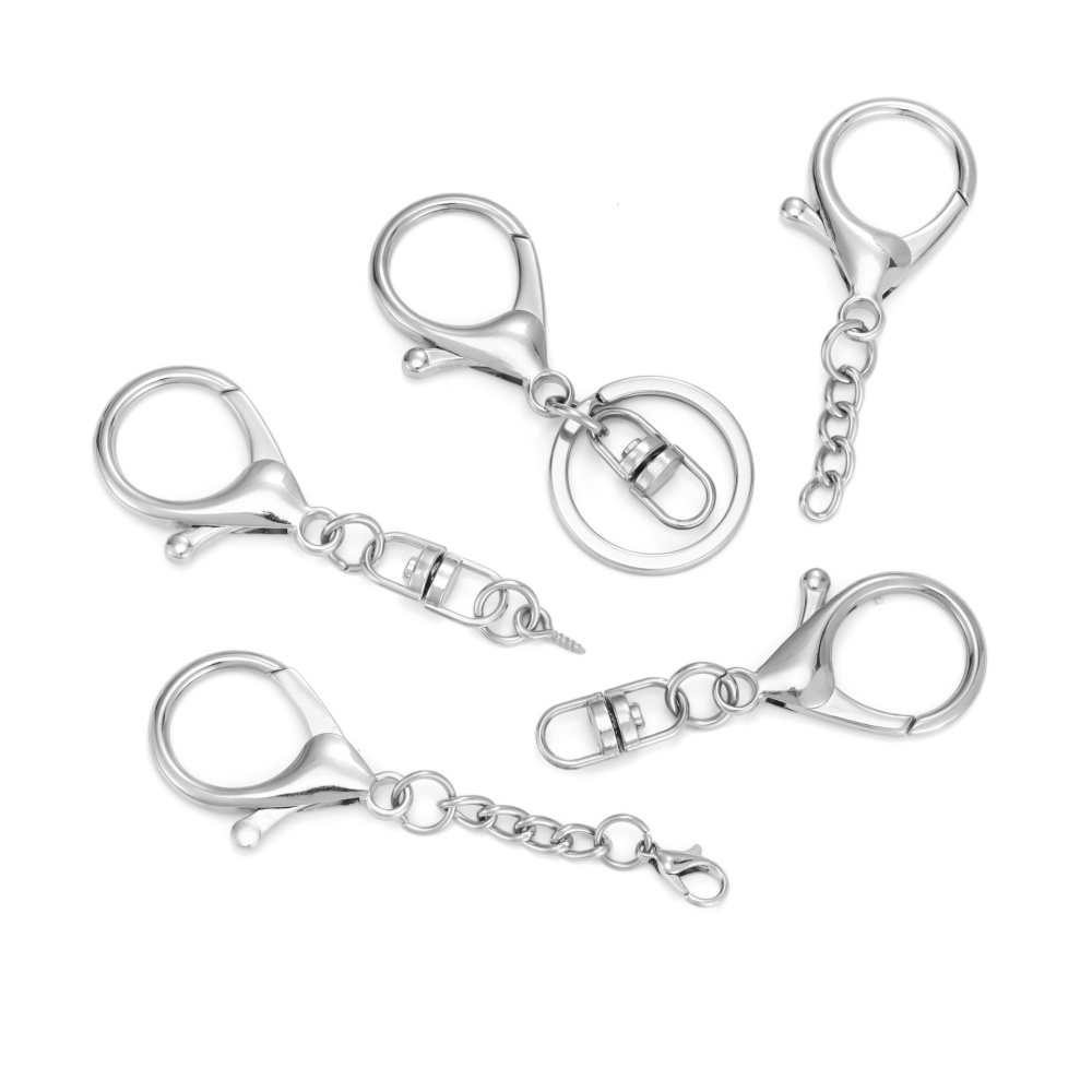 10 Buah Gantungan Kunci Paduan - Lobster Clasp Silver ulasan dan harga