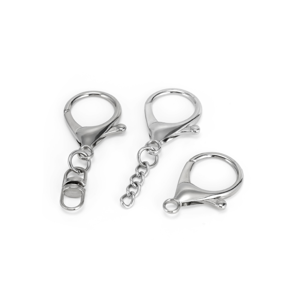 10 Buah Gantungan Kunci Paduan - Lobster Clasp Silver ulasan dan harga